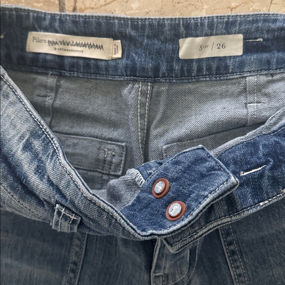 Anthropologie Pilcro The Wanderer Relaxed Utility Jean Distressed Denim Pockets - Picture 7 of 16